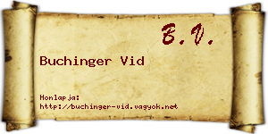 Buchinger Vid névjegykártya